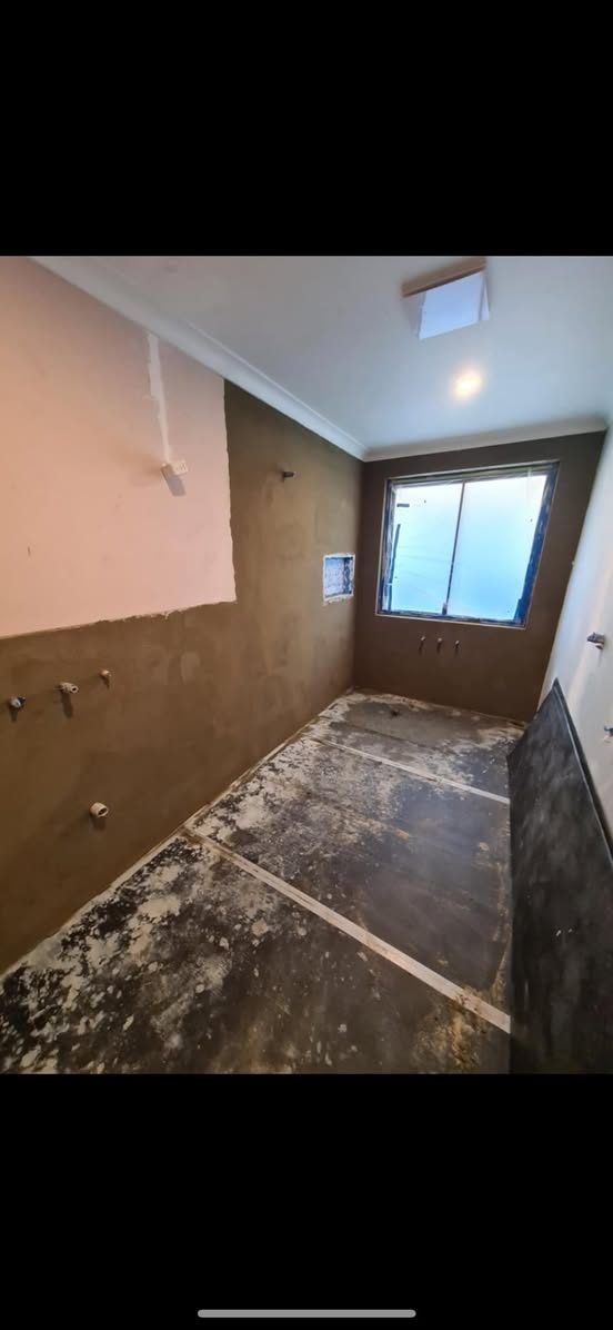 Float coat, ready for tiling by SKC Plastering Perth
